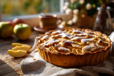 Легкий постный яблочный пирог за 40 минут