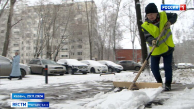 В Казани наблюдается острый дефицит дворников из-за снегопадов