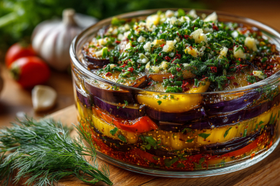 Маринованные баклажаны с чесноком &mdash; настаиваются за 1 час: к шашлыку, на бутерброды и на закуску